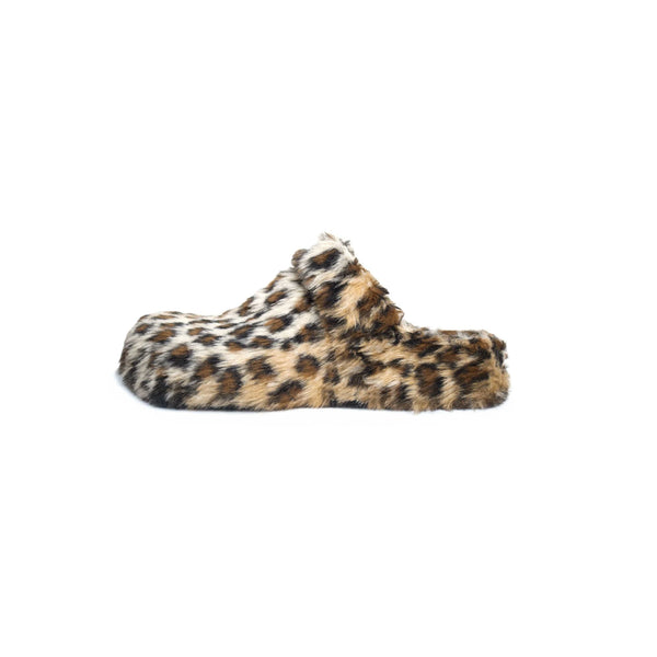 CHEETAH FAUX FUR CLOGS