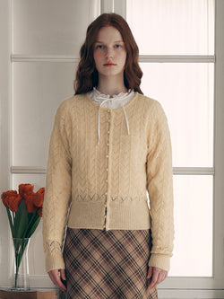 SKASHI BUTTON CARDIGAN BUTTER