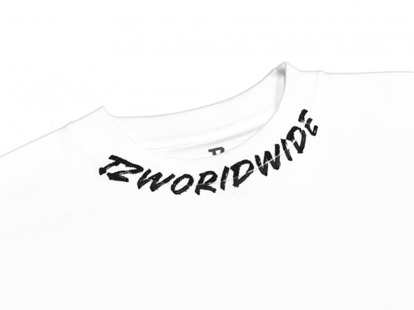 TZ ネックラインシグネチャーオーバーサイズTシャツ - WHITE