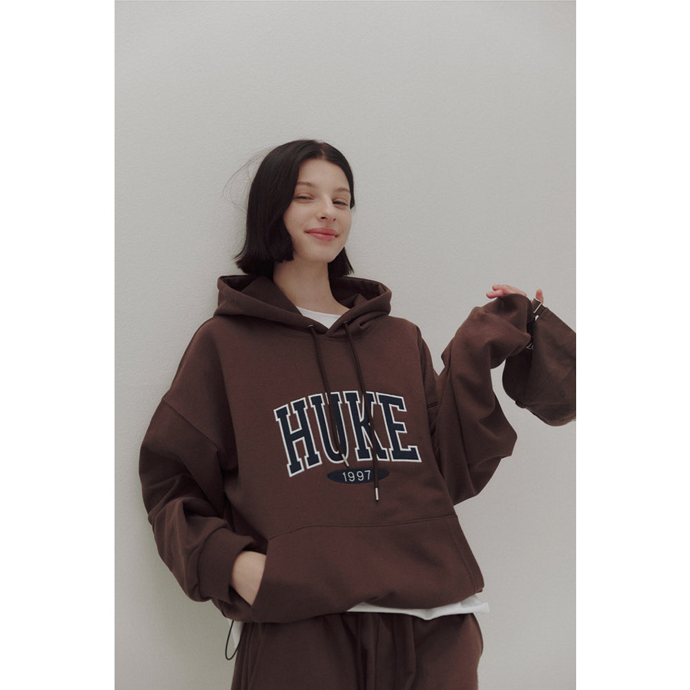 HUKE Logo Brown Hood-T