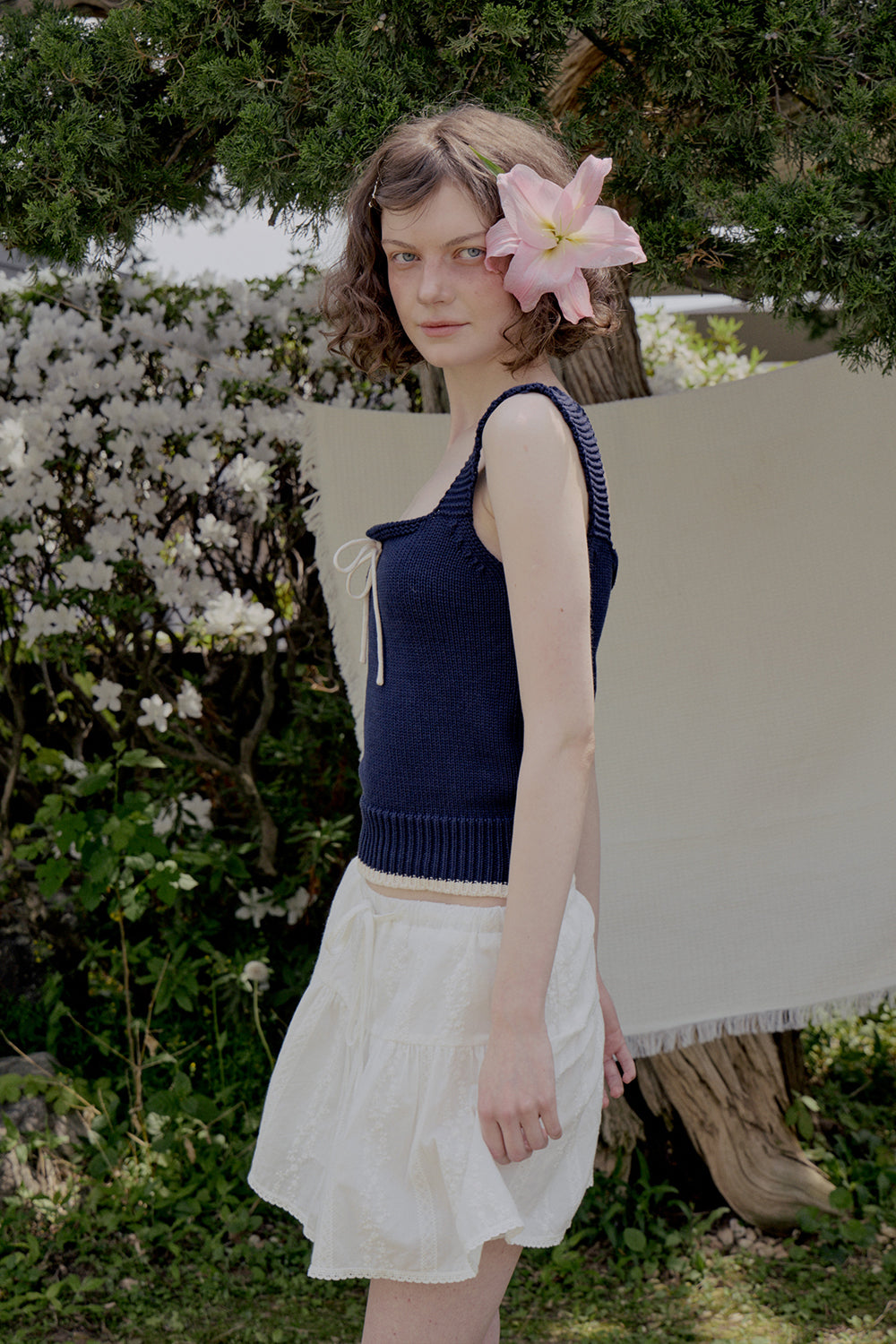 Morie sleeveless knit_navy