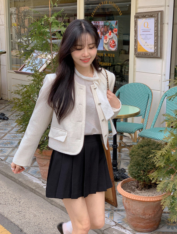 [SHOPPERMADE] Preppy Style Pleated Mini Skirt (2color)