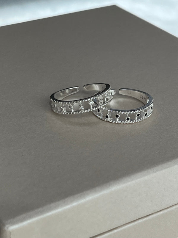 silver925 line ring