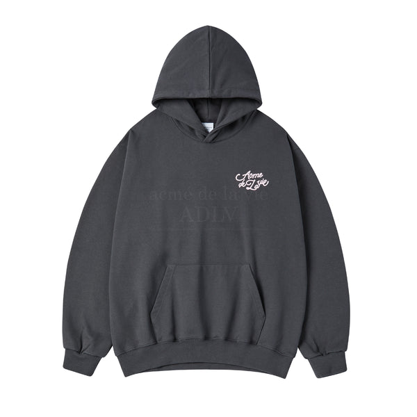 24FW WORLD TOUR SCRIPT LOGO HOODIE CHARCOAL