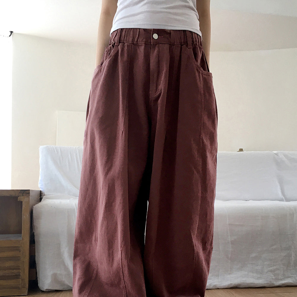 [MADE] Simo Pigment Banding Cotton Long Wide Pants