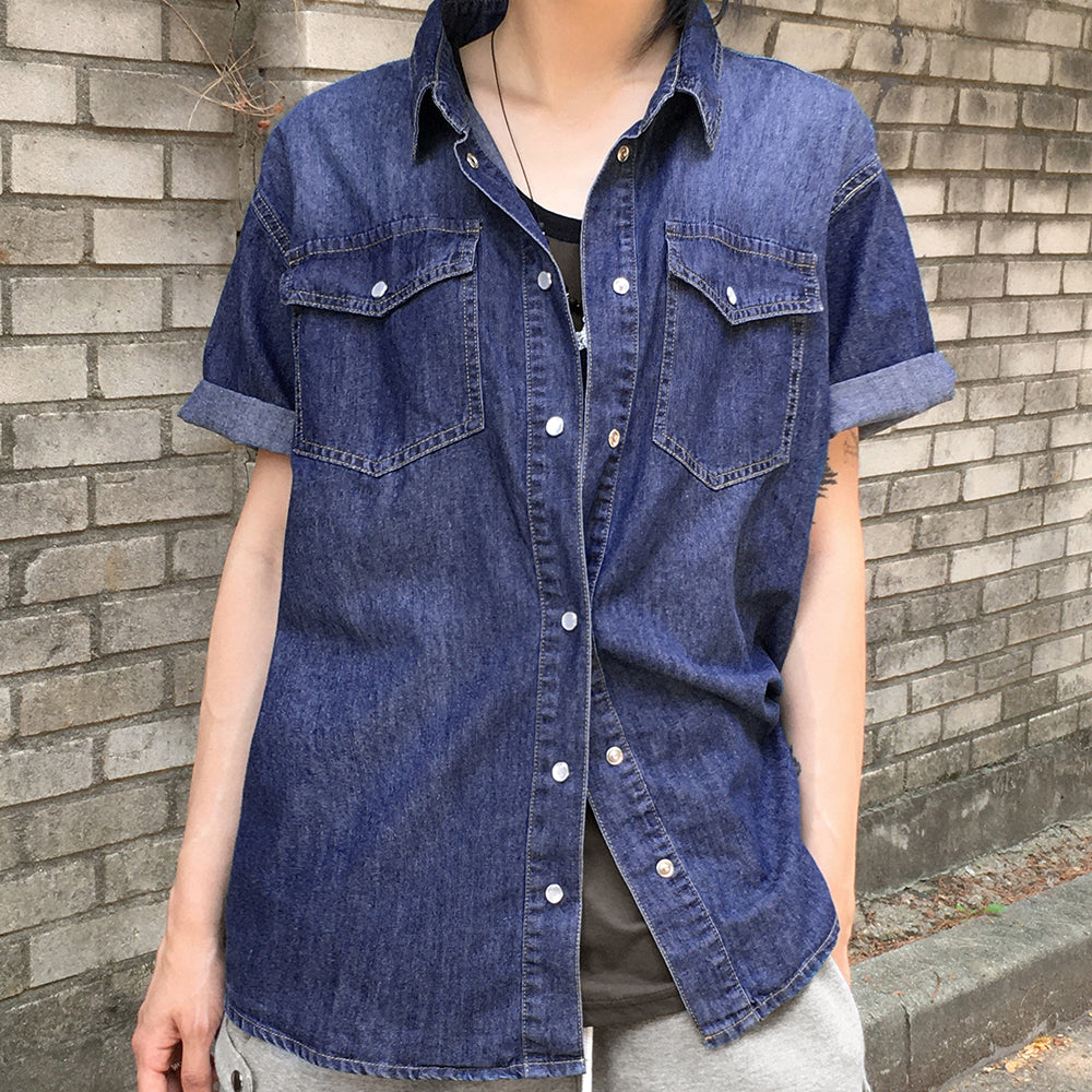 [MADE] Eka Summer Washing Snap Button Pocket Short-Sleeved Shirt