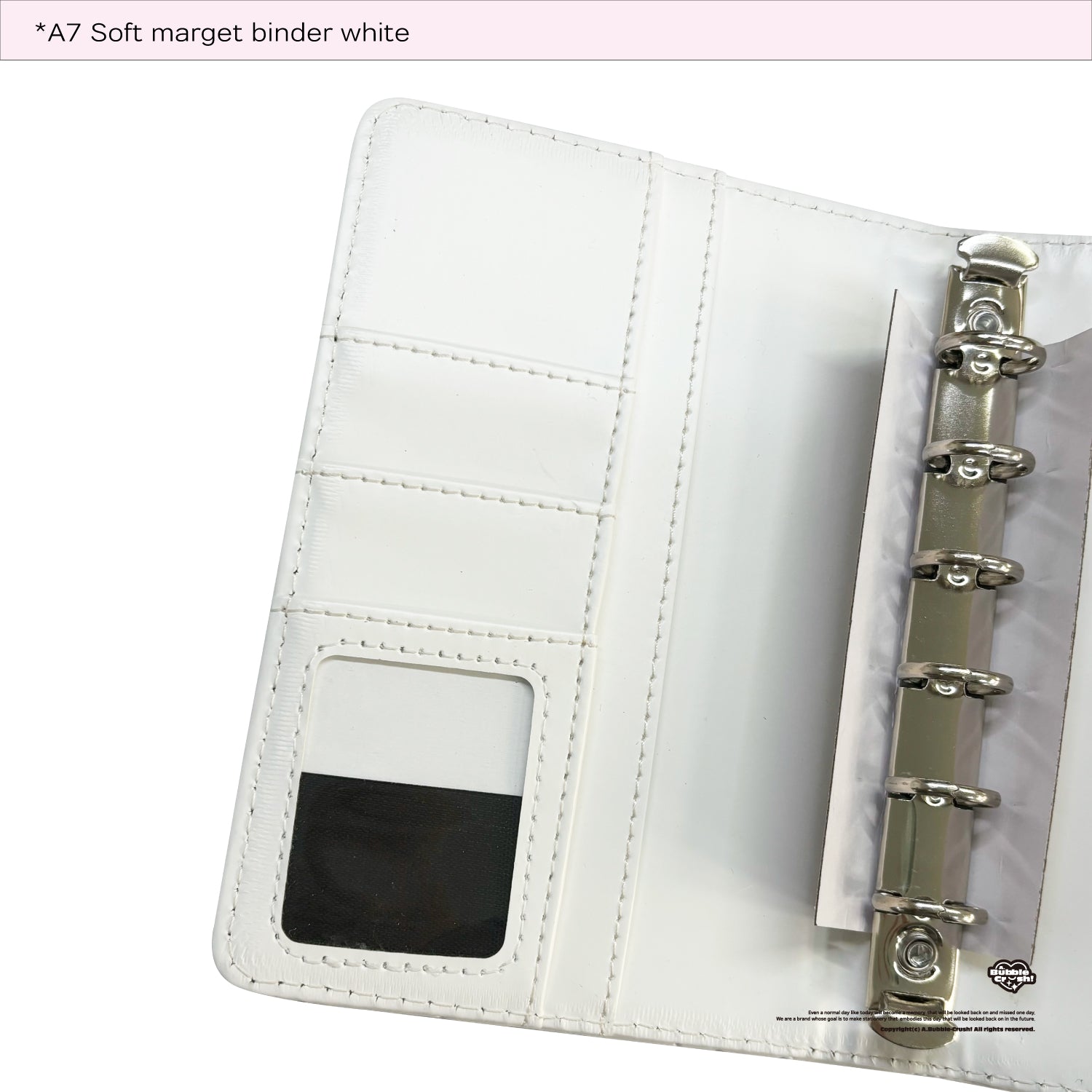 A7 soft magnet button binder white