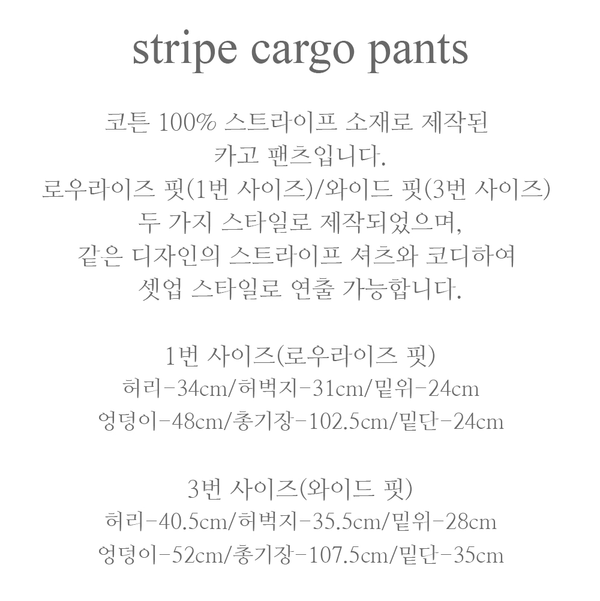 STRIPE CARGO PANTS_NAVY