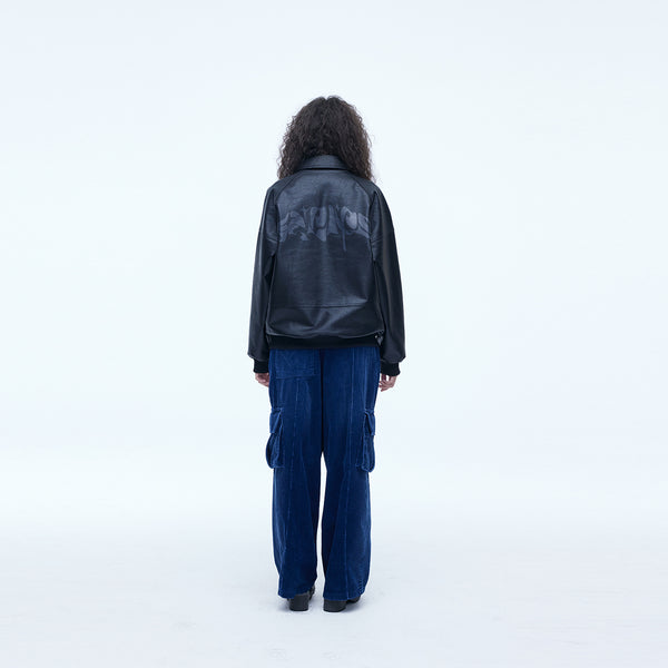 Sserpe Print Blouson Leather Jacket