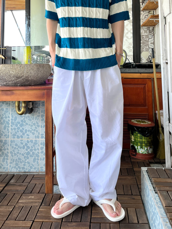 Daily linen ice banding wide pants