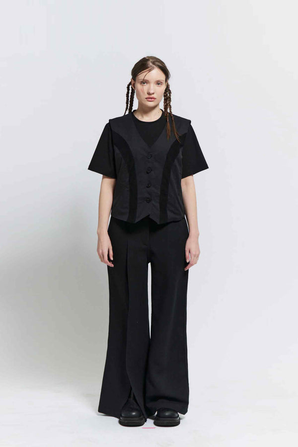 Front slit trouser (Black)