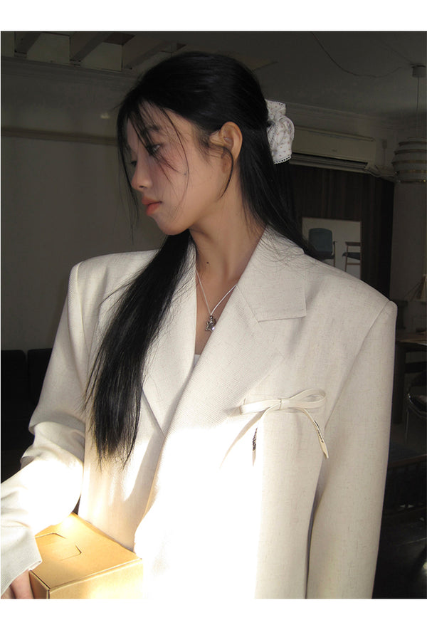 Salted Bow Linen Overfit Jacket