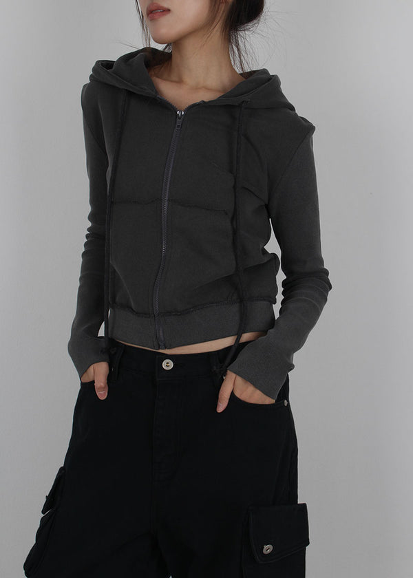 PIGMENT RIB HOOD ZIP-UP