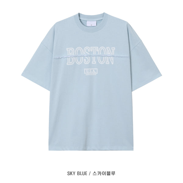 LMN K ボストンカットオーバーサイズフィット半袖Tシャツ (5 colors)