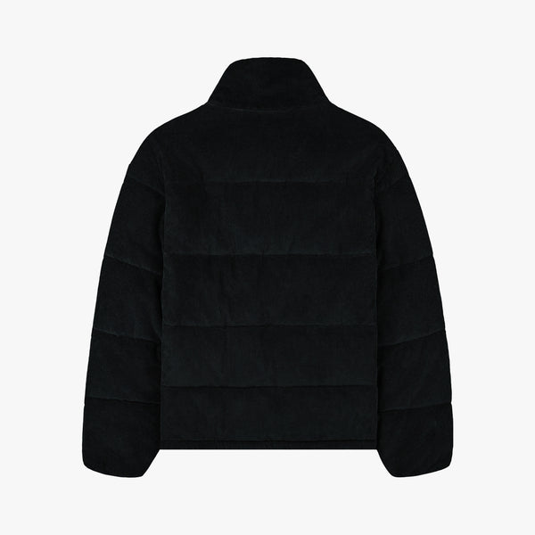 Stranger Regular Fit Corduroy Puffer Jacket (Black)