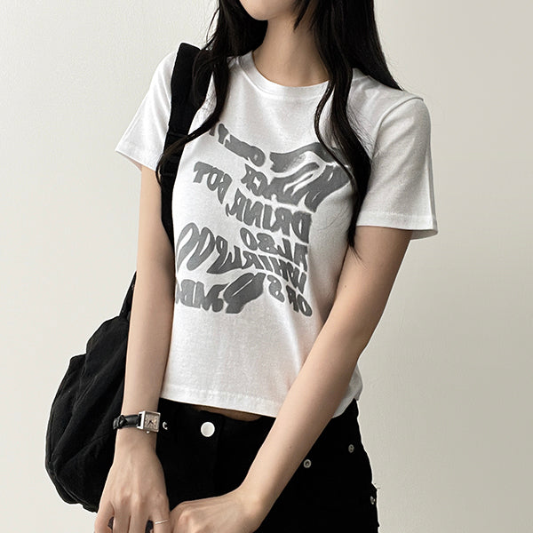 Blur レタリング半袖Tシャツ