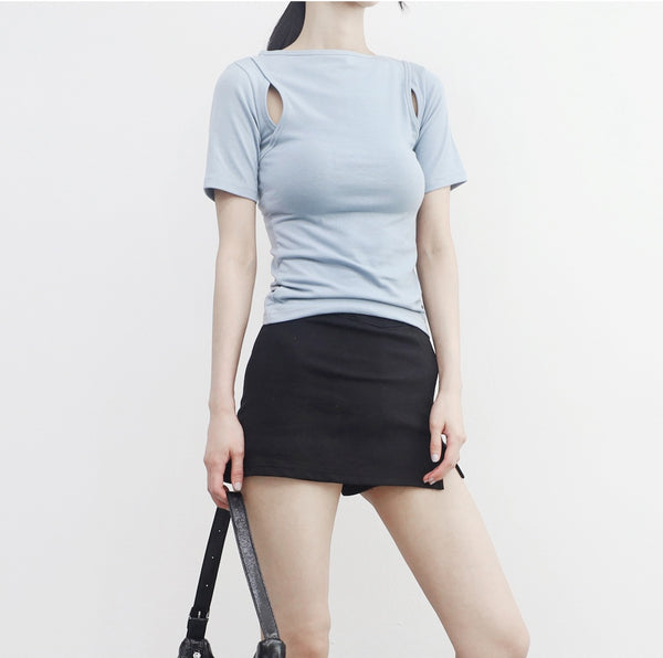 Riffen reverse slit T-shirt