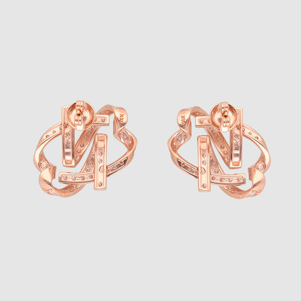 Authentique Earrings 14K (Diamond setting)