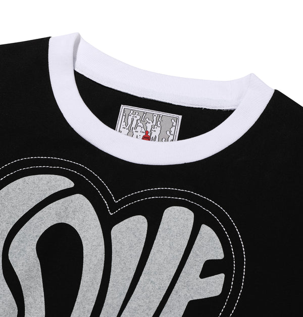 Heart cutting crop T-shirt (Black