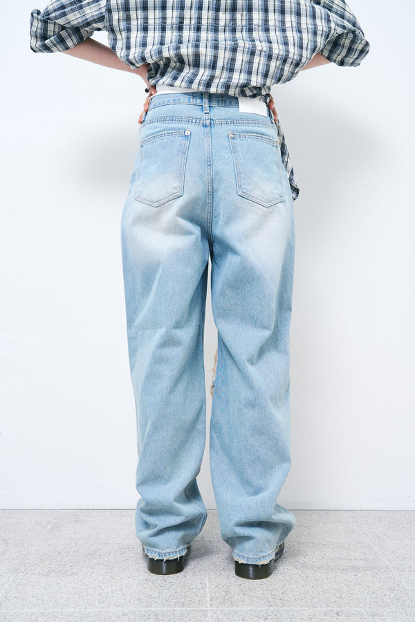 Ripen lace vintage denim pants