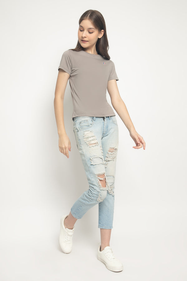 MON AKITA - Flo Women T-shirt Grey