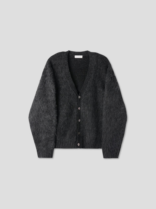 Heavy crop mohair cardigan 2color