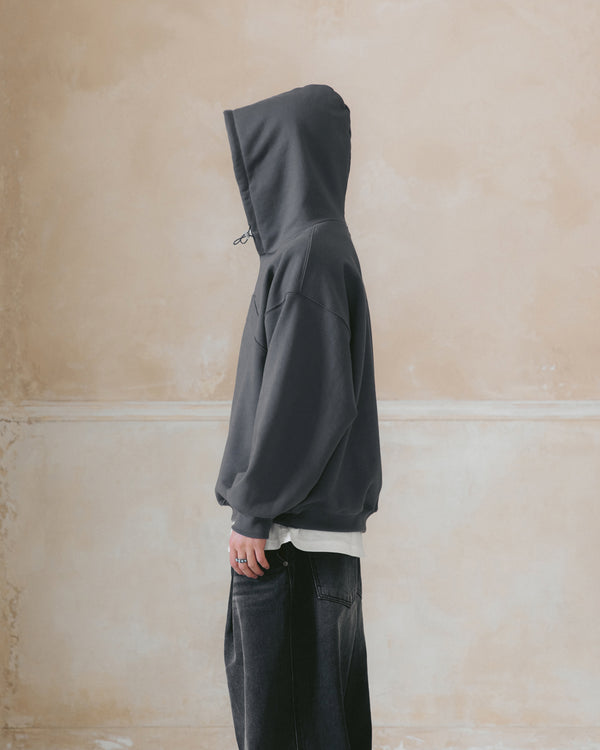 Emboss Balloon Line Hoodie - Charcoal