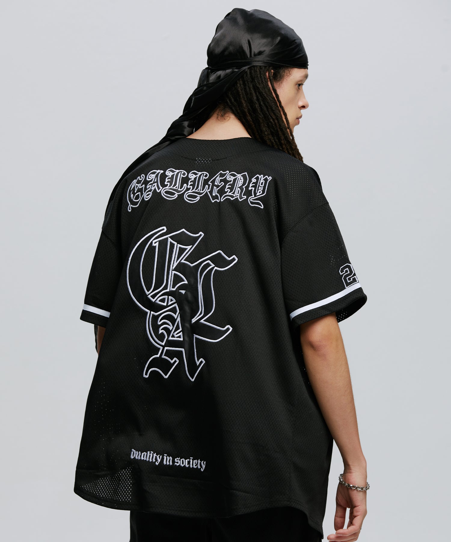 GOTHIC SYMBOL BASEBALL JERSEY JACKET_BK