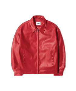 TL Vegan Leather Single Jacket (Red)