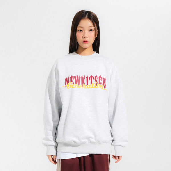 METAL LOGO SWEATSHIRTS-LIGHT MELANGE