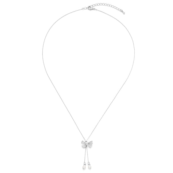 stacy ribbon pearl necklace