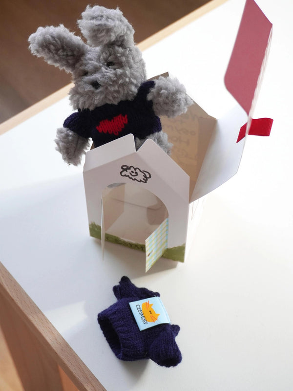 Keyring Acc 'Heart Point Navy Knit'