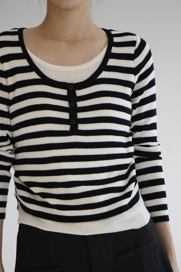 striped layered knit