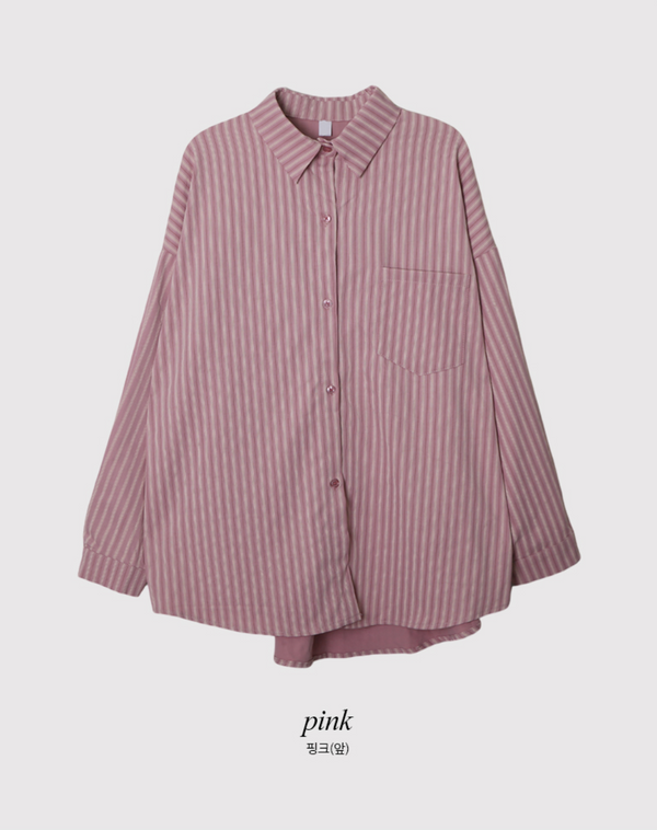 #CT Stripe Overfit Long Sleeve Shirt (3color)