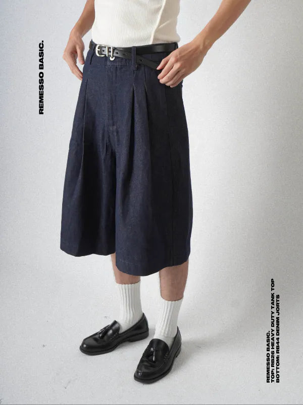 RB44 ストラクチャードデニムワイドレッグ3/4トラウザー