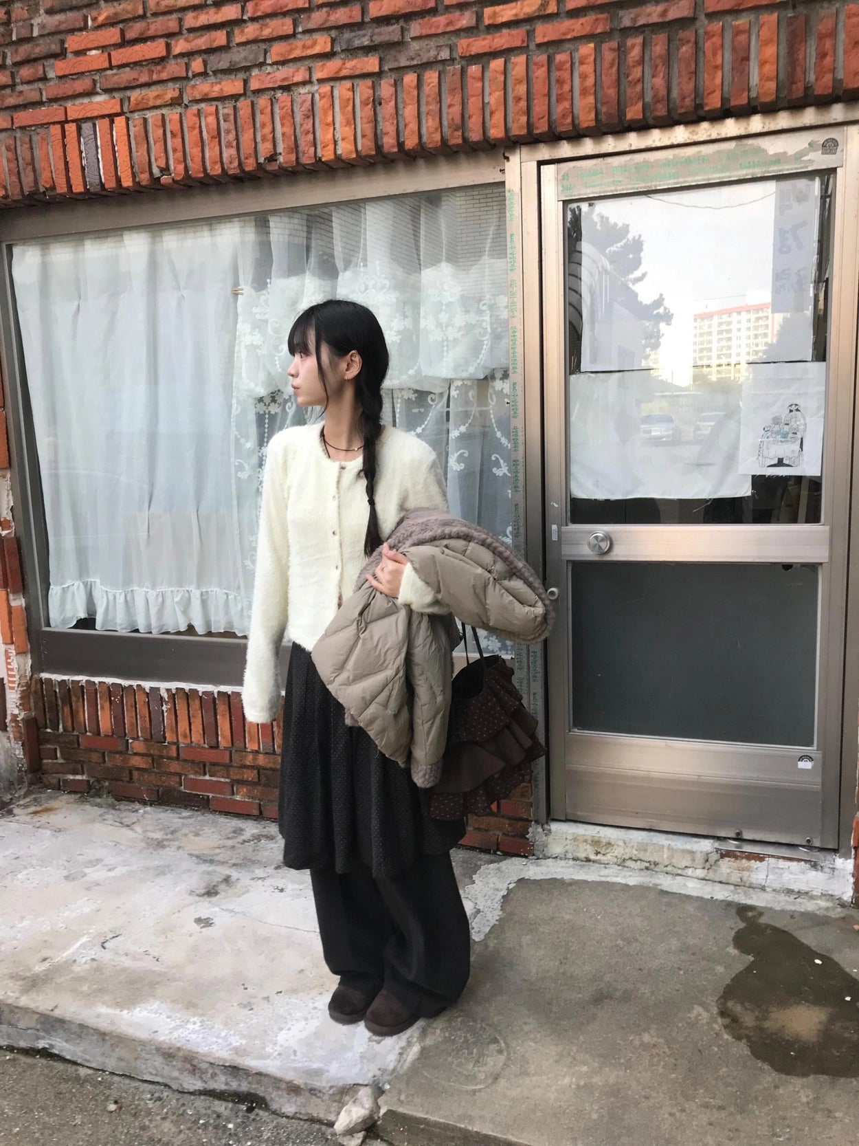 レインドットスカートパンツ