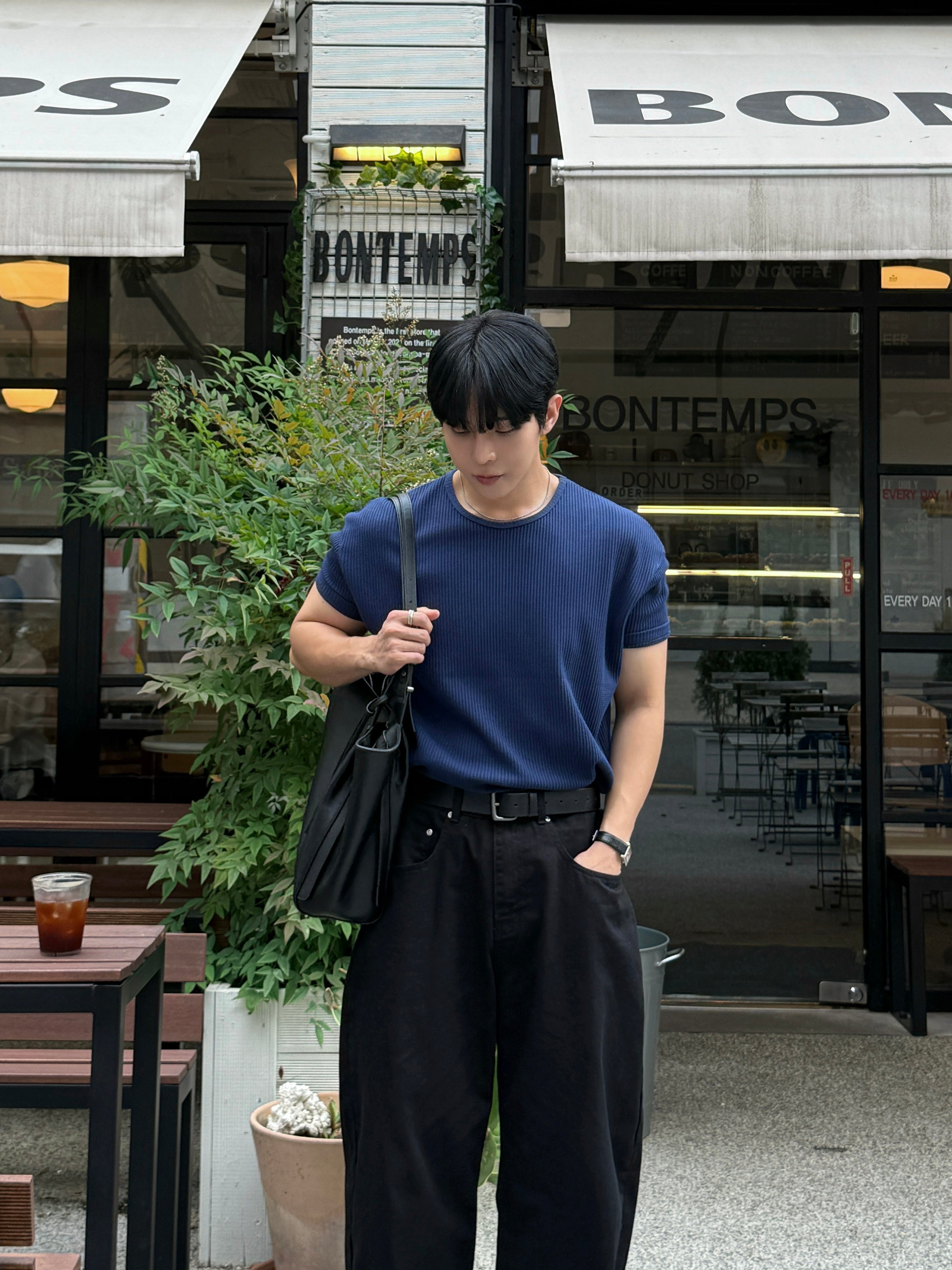 バインダーワッフルクロップマッスルTシャツ