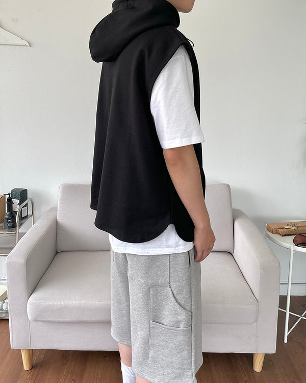 String Cotton Hood Vest