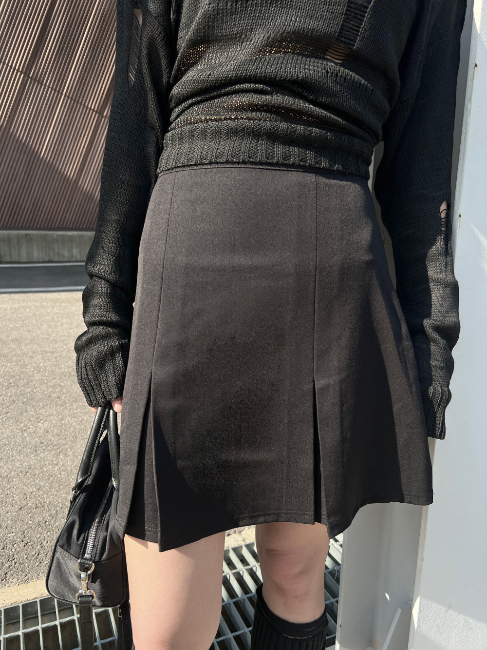 Daily High School 4-quarter pleated skirt (2 colors)