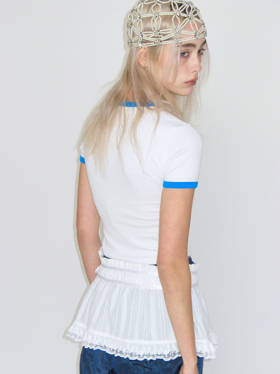 COTTON SHIRRING APRON_WHITE