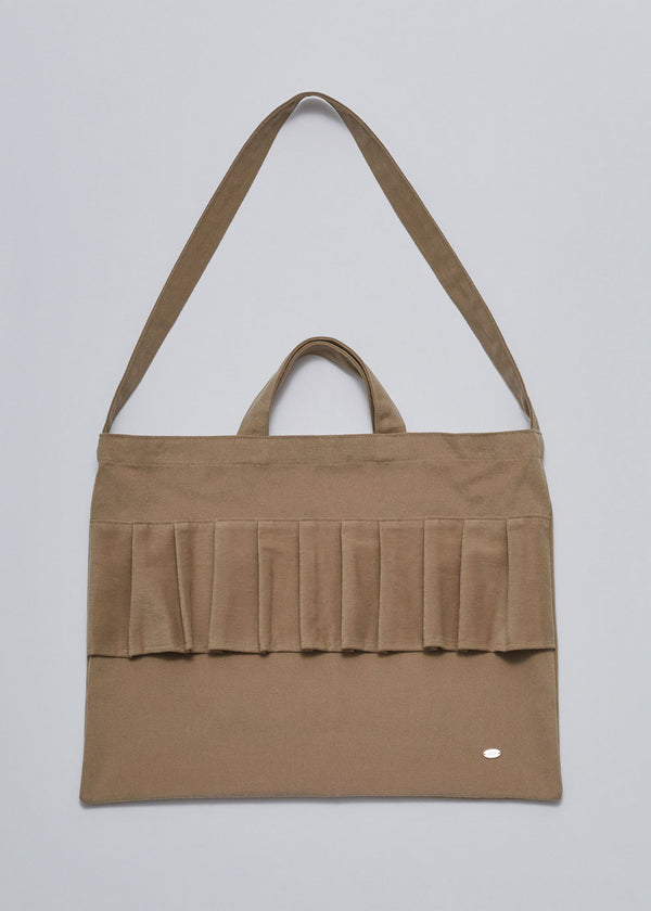 Washing Cotton Ruffle Hand&Cross Bag_Beige