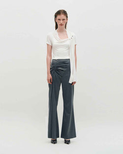 Satin Draped Trousers _ GREY
