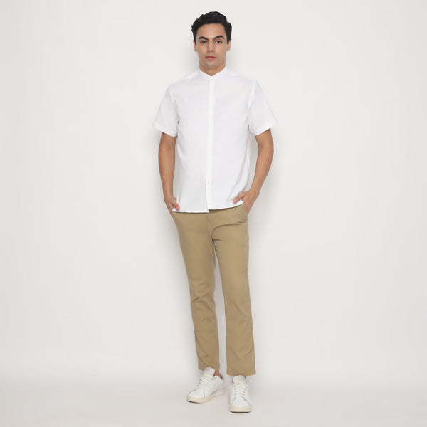 MON AKITA - Fuji Men Short Sleeve Shirt White