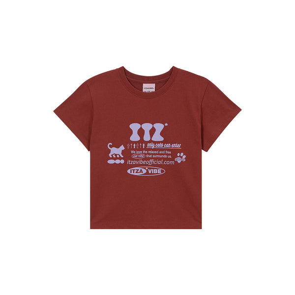 ITZ OFFICIAL LOGO CROP T SHIRT - RED