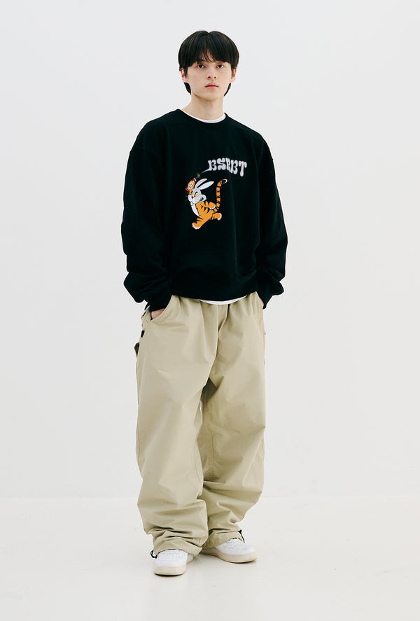 BSRBT TIGER RABBIT CREWNECK BLACK