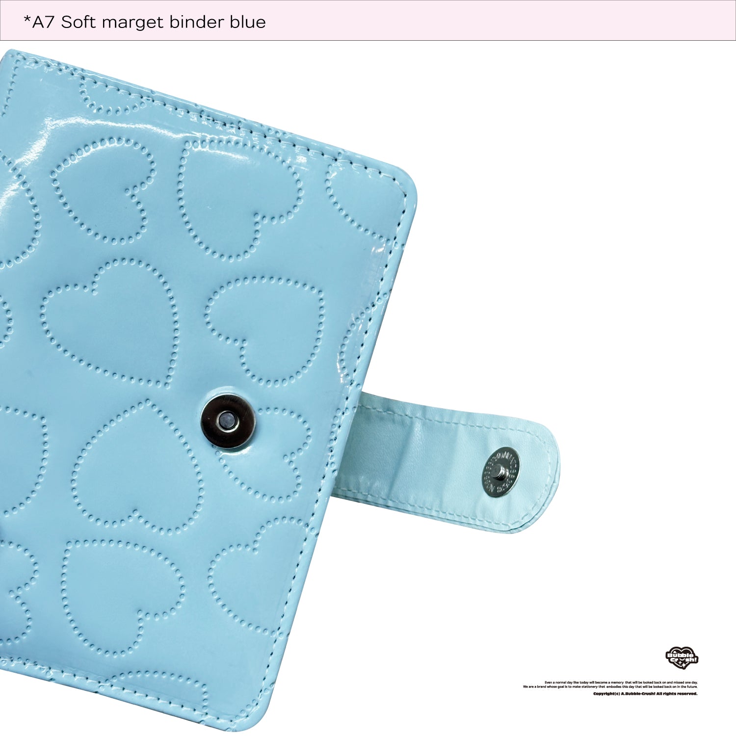 A7 soft magnet button binder blue