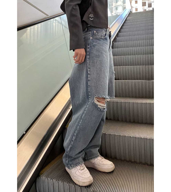 MILK DAMAGE DENIM PANTS