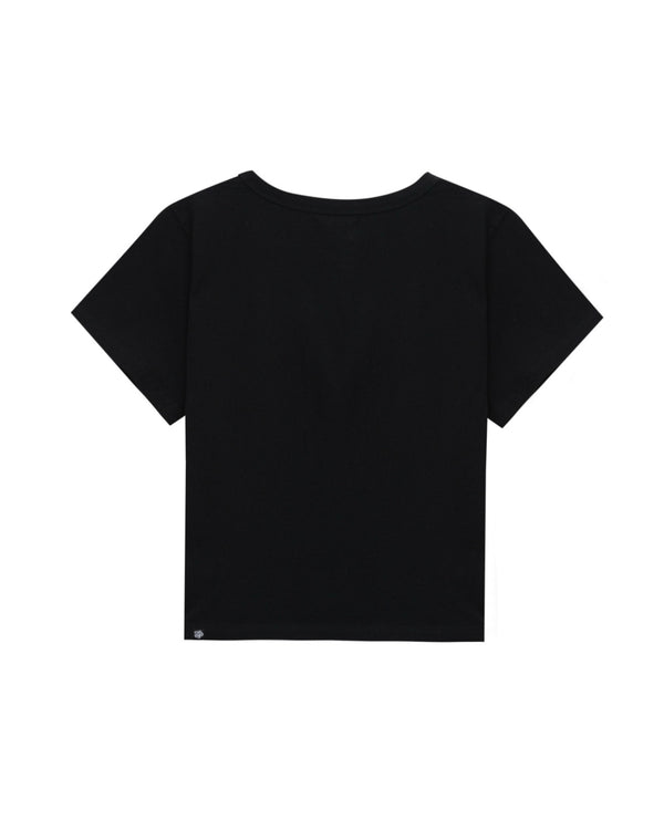 [MADE] ROSE LOGO CROPPED TEE BLACK 