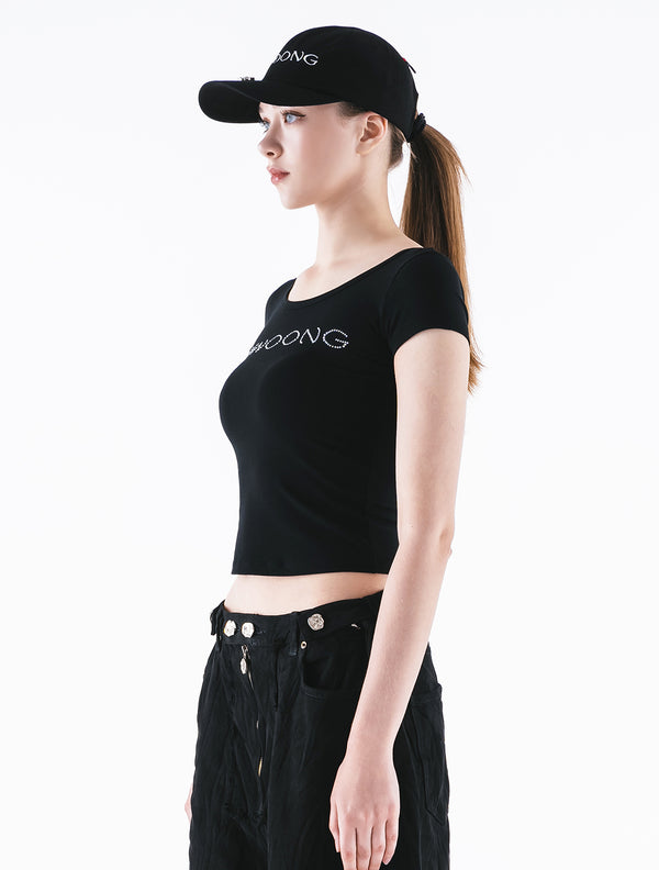 Mwoong Jewerly Scoop T-shirts(BLACK)