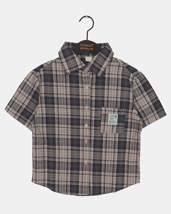 Wickle Amekazi Vintage Checkered Short-Sleeved Shirt